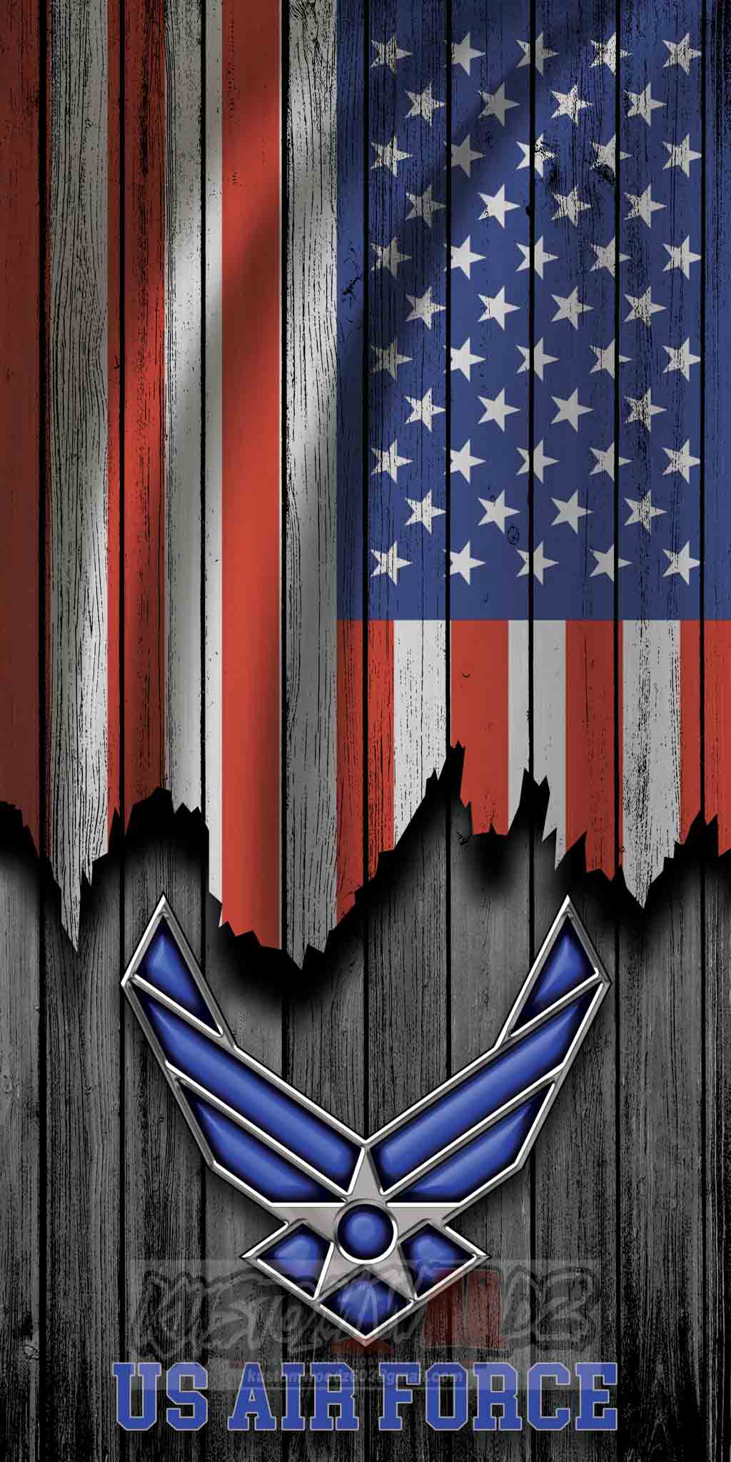 Cornhole Board Set - American Flag Air Force