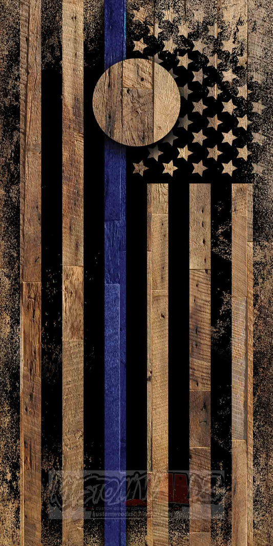 Cornhole Board Set - American Flag Police 2